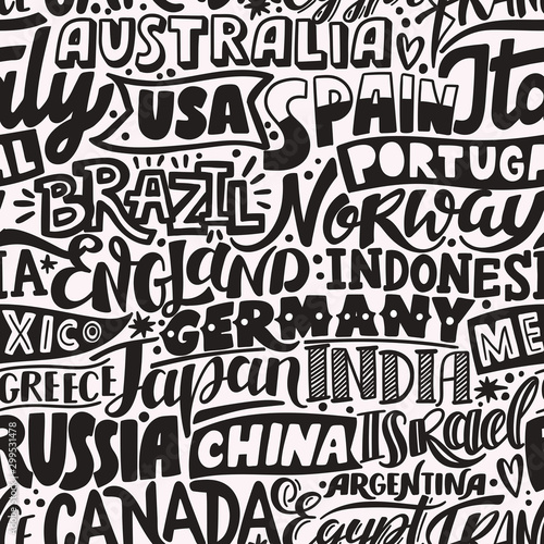 Lettering hand drawn seamle...