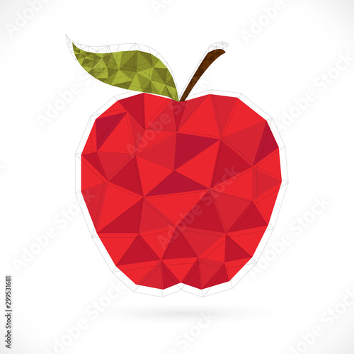 Origami apple design on white background.