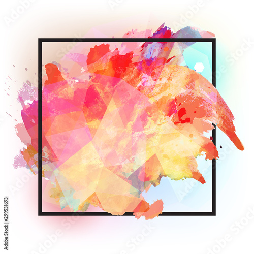 Abstract square frame with colourful splash.