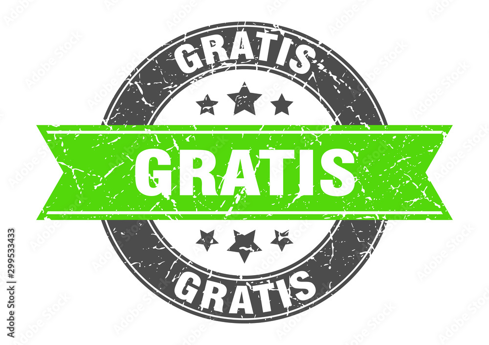 Obraz premium gratis round stamp with green ribbon. gratis