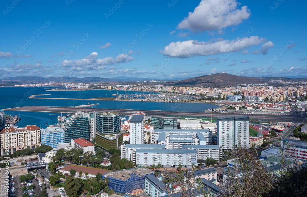 Fototapeta premium Spectacular views of the sea and the coast port of Gibraltar