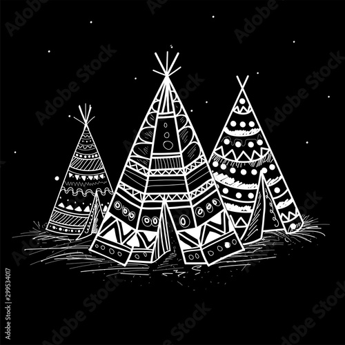 Boho style Teepee or Wigwam design.