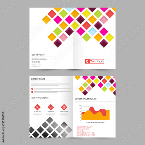 Business Brochure with colorful squares.