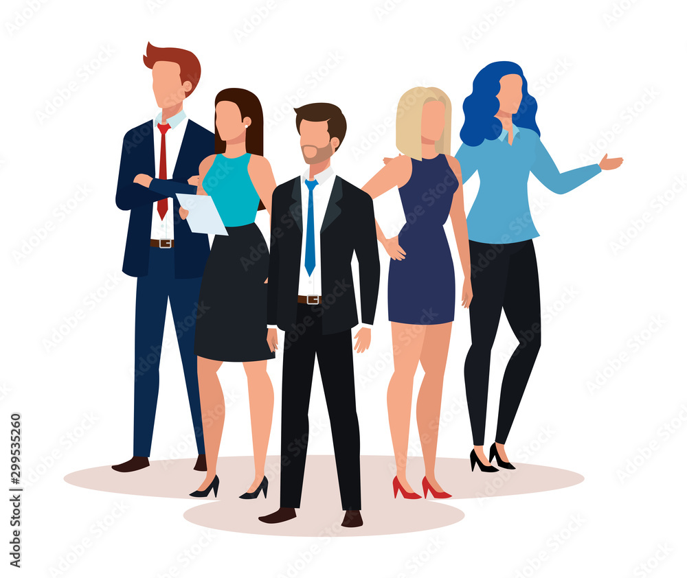 Fototapeta premium group of business people avatar character vector illustration design