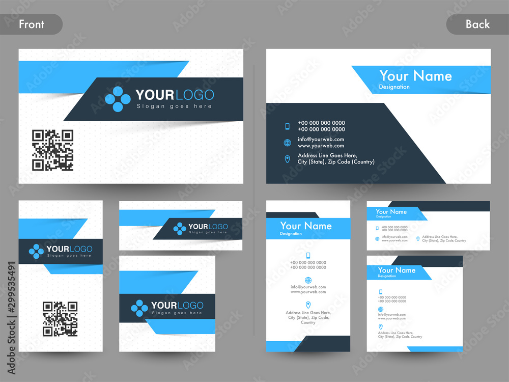 Abstract horizontal and vertical Business Card set.