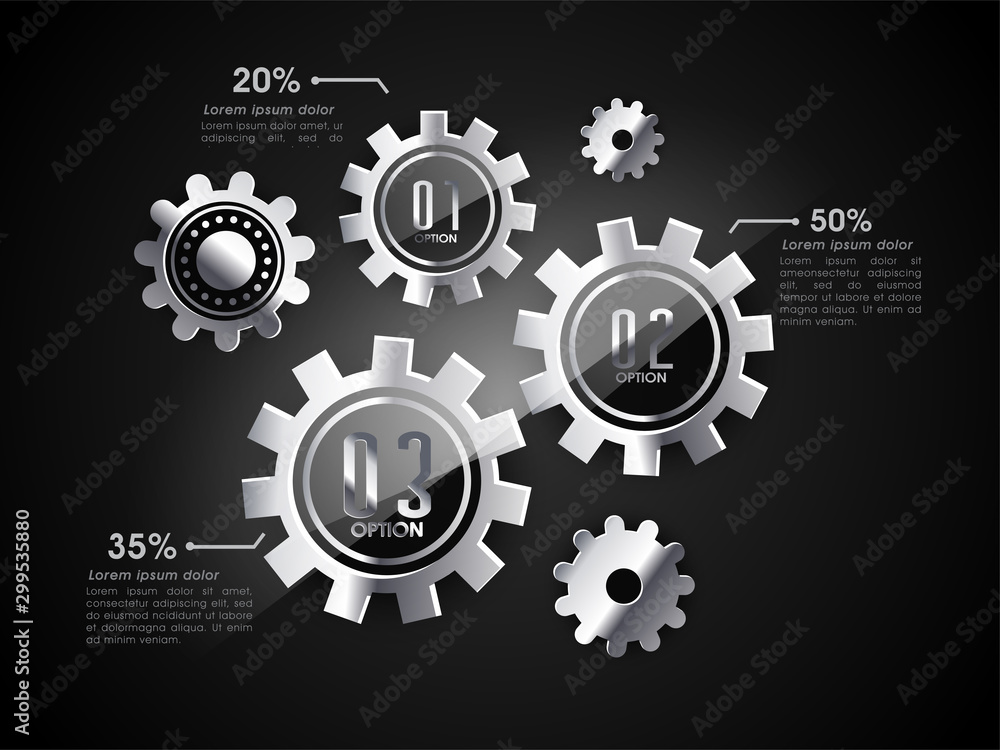 Glossy cogwheel infographics for Business concept. Glossy cogwheel infographics for Business concept.