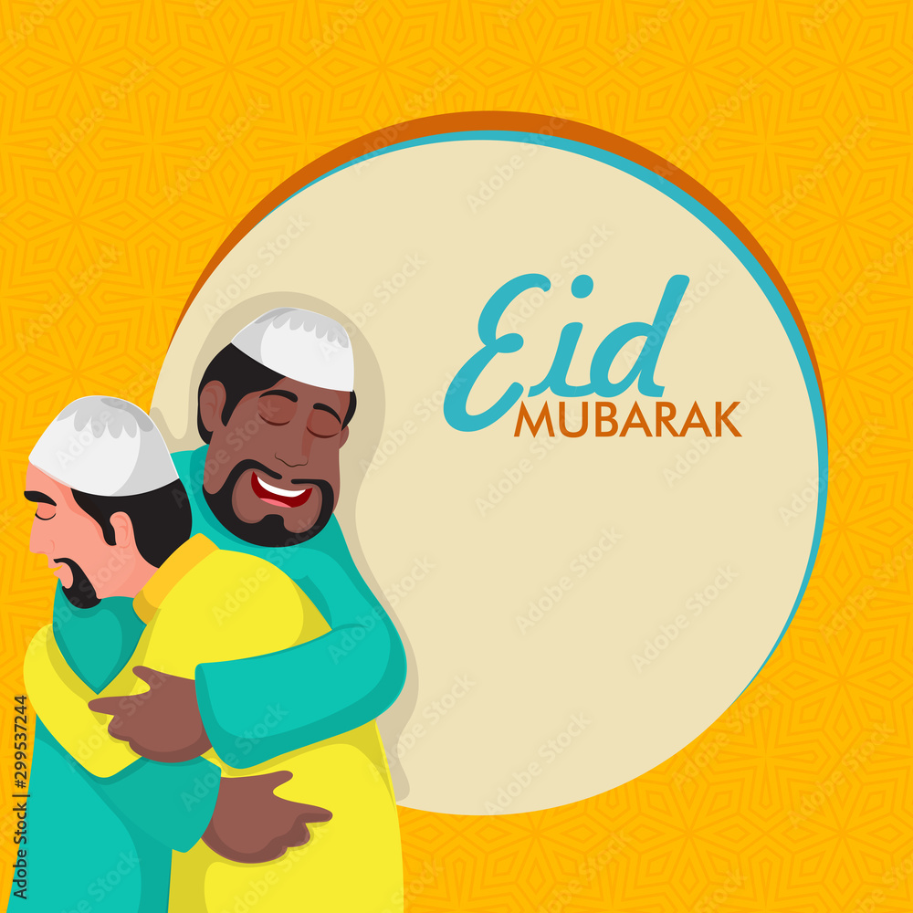 Islamic Men hugging on occasion of Eid Mubarak. Islamic Men hugging on occasion of Eid Mubarak.