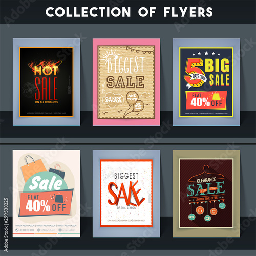 Biggest Sale and Discount flyers set.