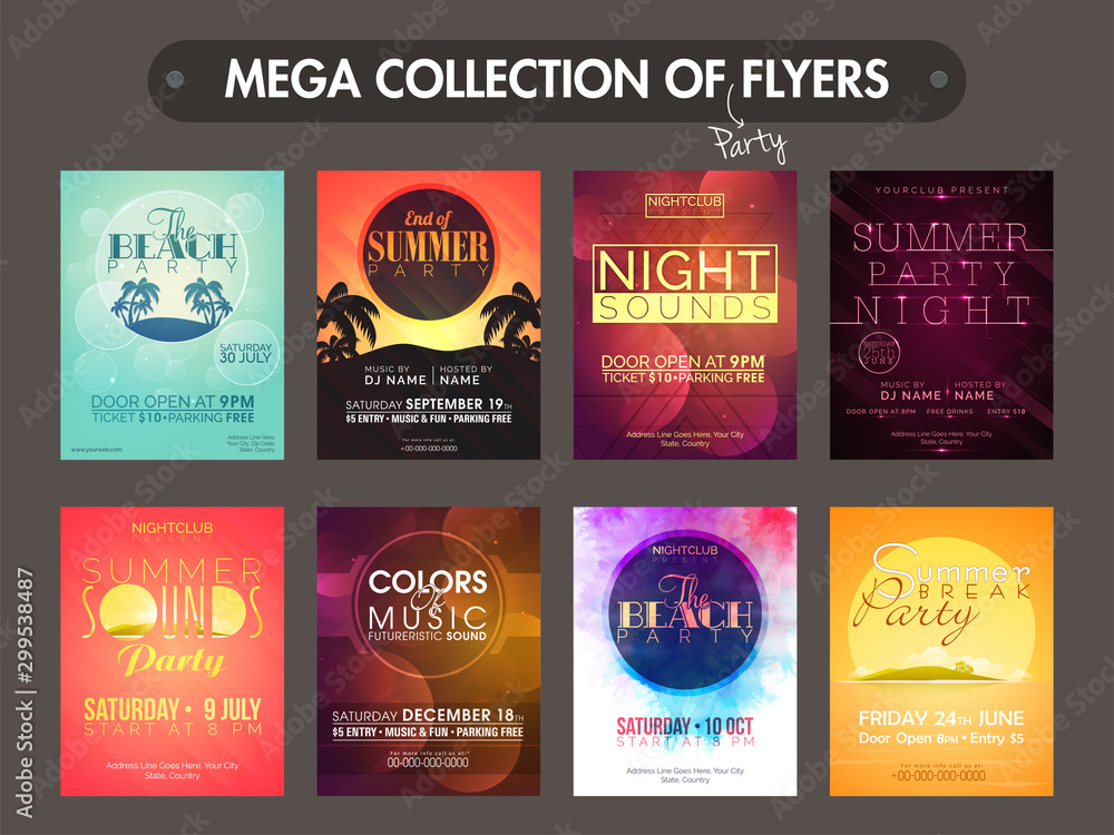 Mega collection of Party flyers.
