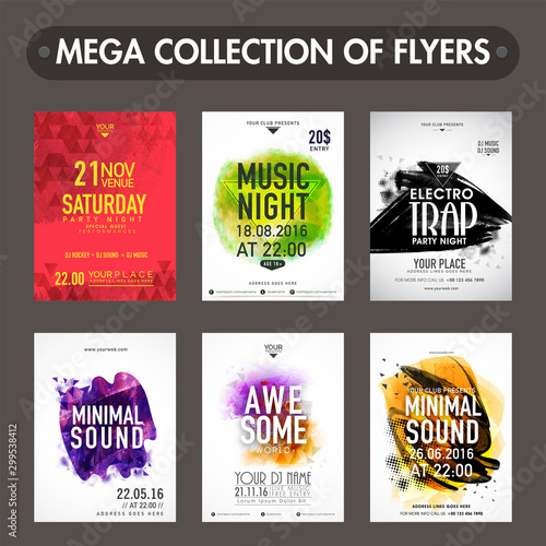 Mega collection of Music Party flyers.