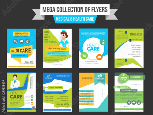Collection of Medical and Health Care flyers.