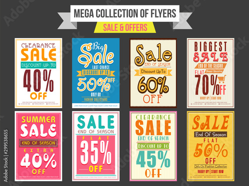 Collection of Sale and Discount flyers.