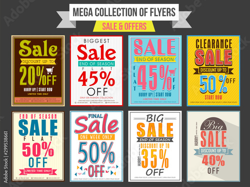 Collection of Sale and Discount flyers.
