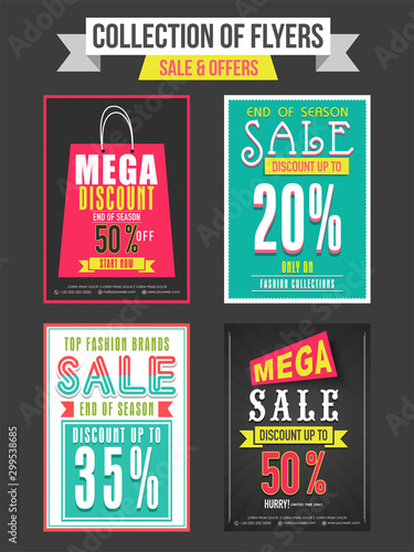 Collection of Sale and Discount flyers.