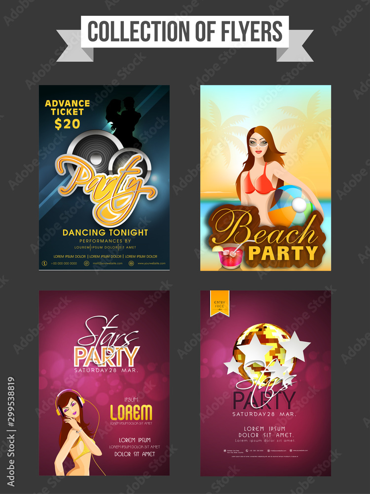 Collection of Party flyers.