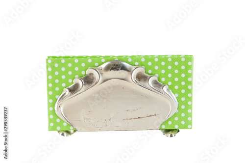 Antique metal napkin holder photo