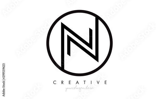 N Letter Icon Logo Design With Monogram Creative Look. Letter Circle Line Design Vector Illustration. Free Download N Letter Icon Logo Design With Monogram Creative Look. Letter Circle Line Design Vector Illustration. - GFXLoad