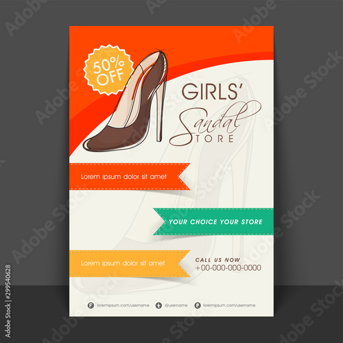 Girls Sandal Store Template, Banner or Flyer.