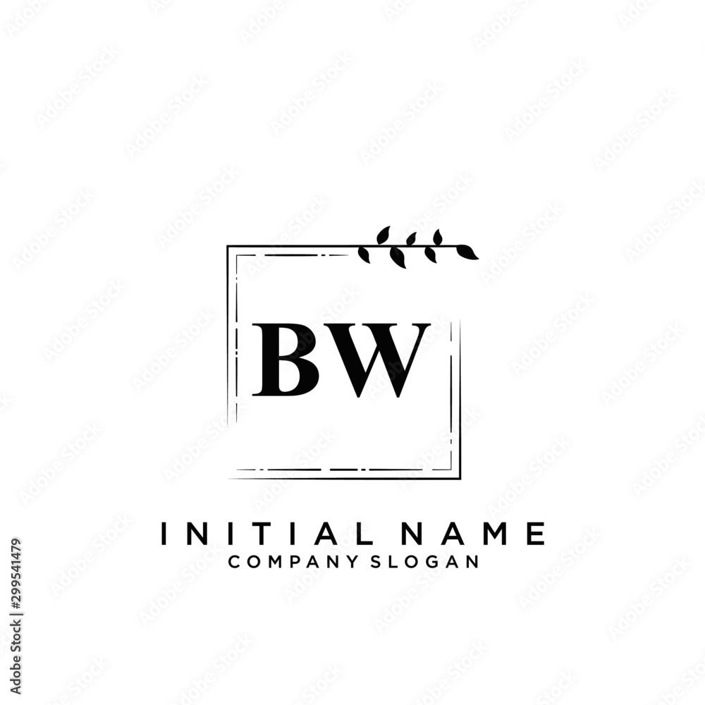 Obraz premium Letter BW Beauty Logo Template Vector