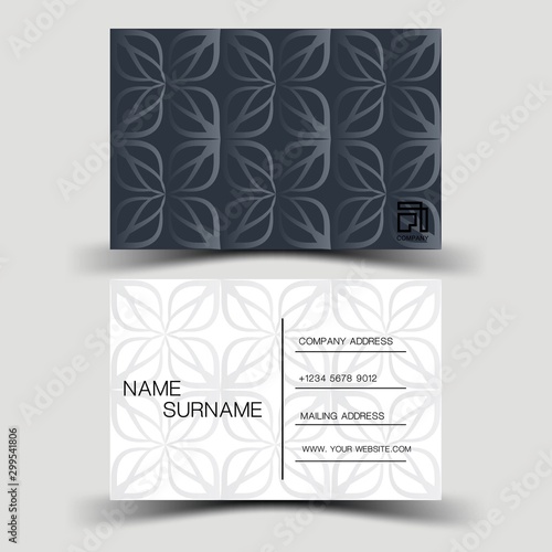 Creative business card design on the gray background. With inspiration from the abstract. Vector illustration EPS10. 