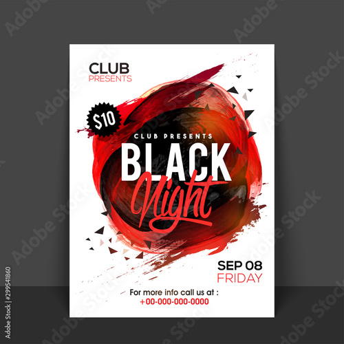 Black Night Music Party Flyer design. photo