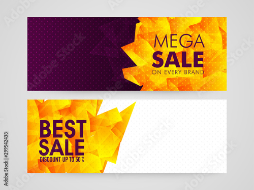 Mega Sale web headers or banners set.