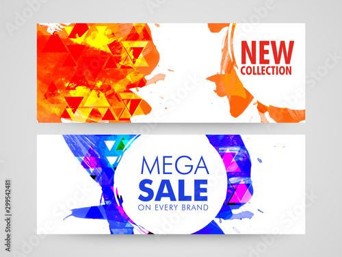Abstract web headers of Mega Sale.
