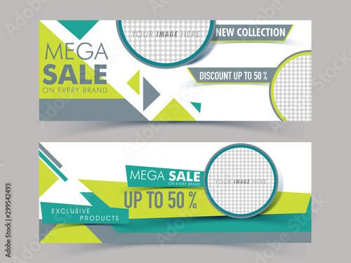 Creative web headers for Mega Sale.