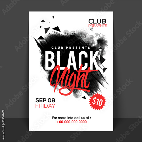 Black Night Poster, Banner or Flyer design.