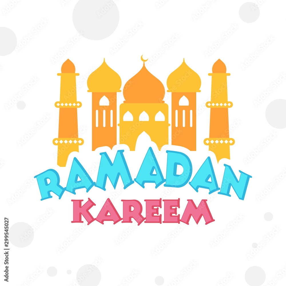 Yellow Mosque for Ramadan Kareem.