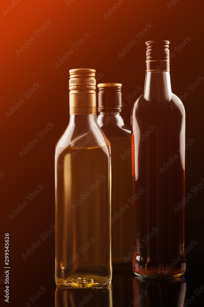 Elite alcohol set with dramatic light Elite alcohol set with dramatic light
