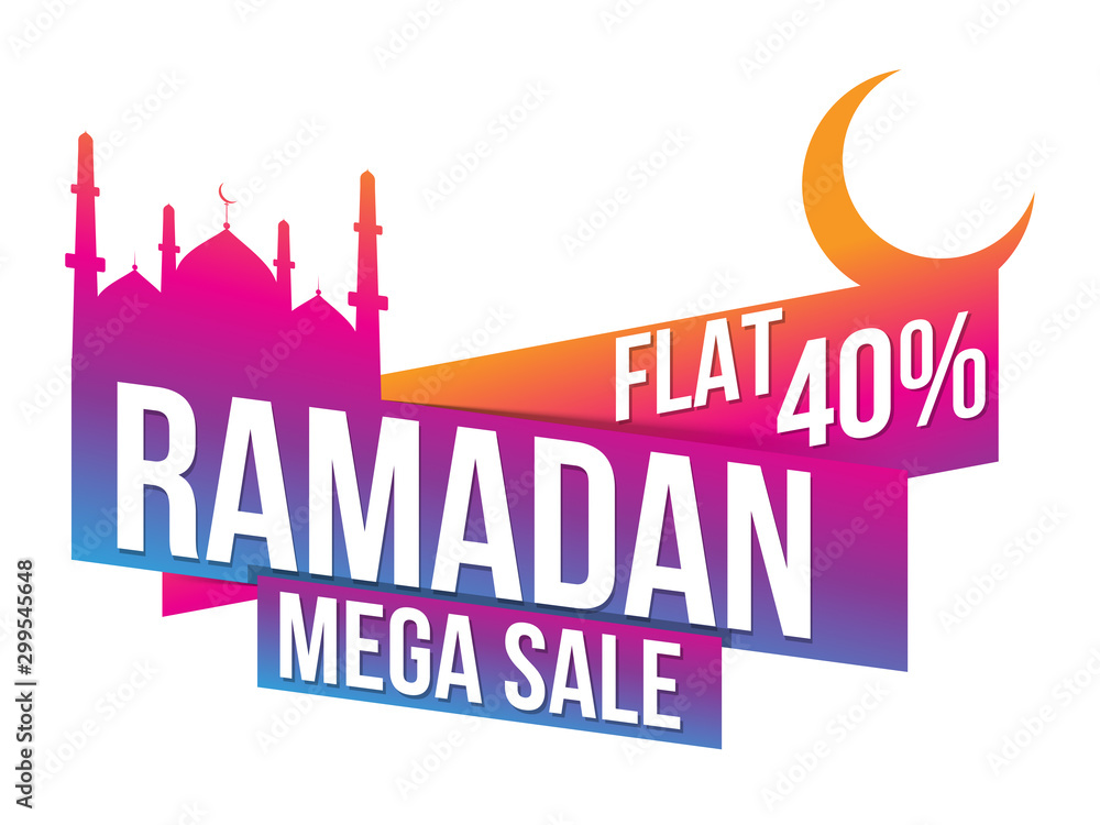 Ramadan Mega Sale paper banners design.