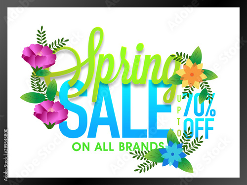 Spring Sale poster, banner or flyer design.