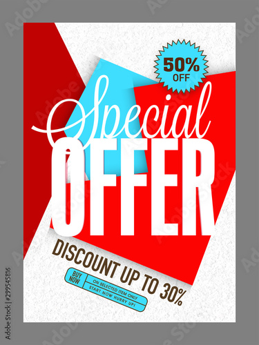 Special Offer Sale poster, banner or flyer design.