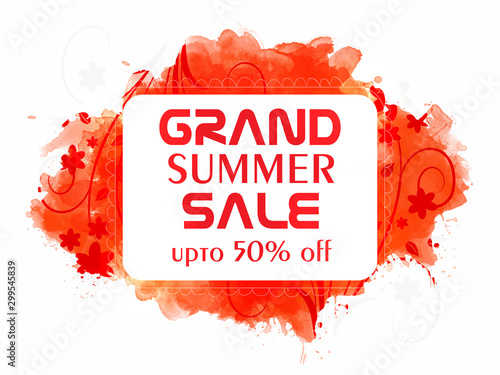 Grand Summer Sale poster, banner or flyer.