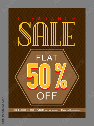 Clearance Sale poster, banner or flyer design.