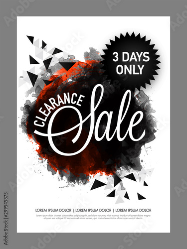 Abstract Clearance Sale poster, banner design.