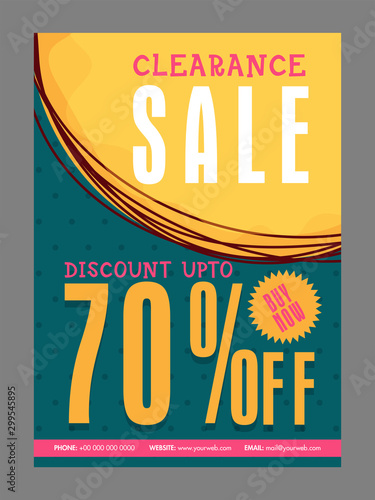 Clearance Sale poster, banner or flyer design.