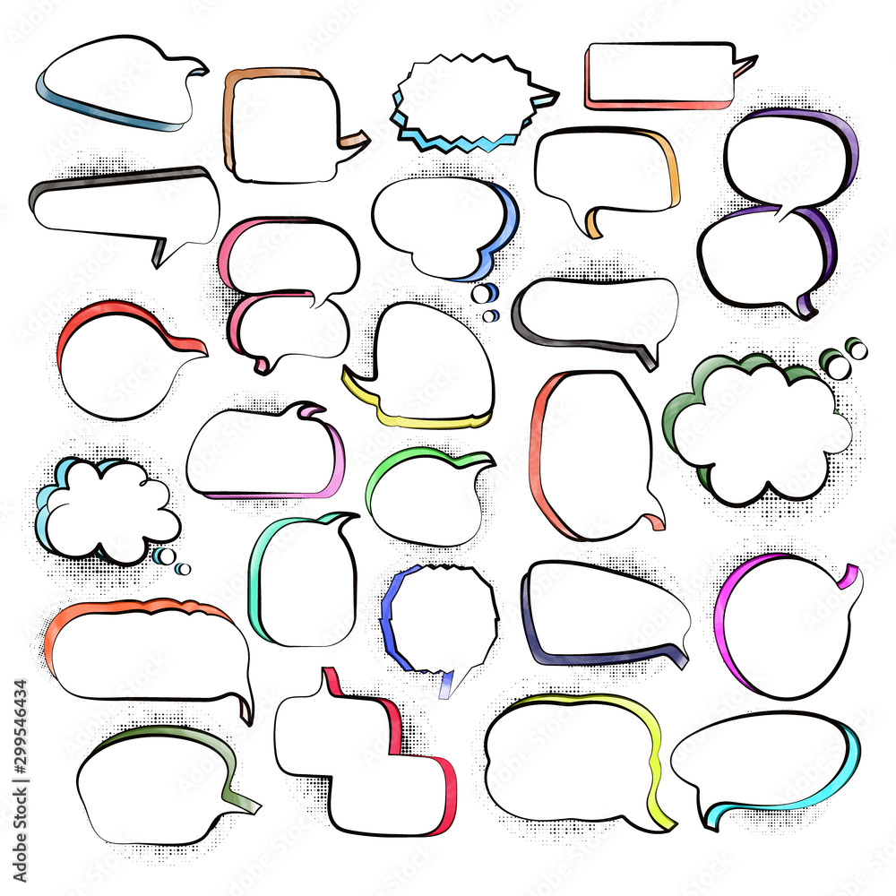 Fototapeta premium Collection of comic speech bubbles or pop art.