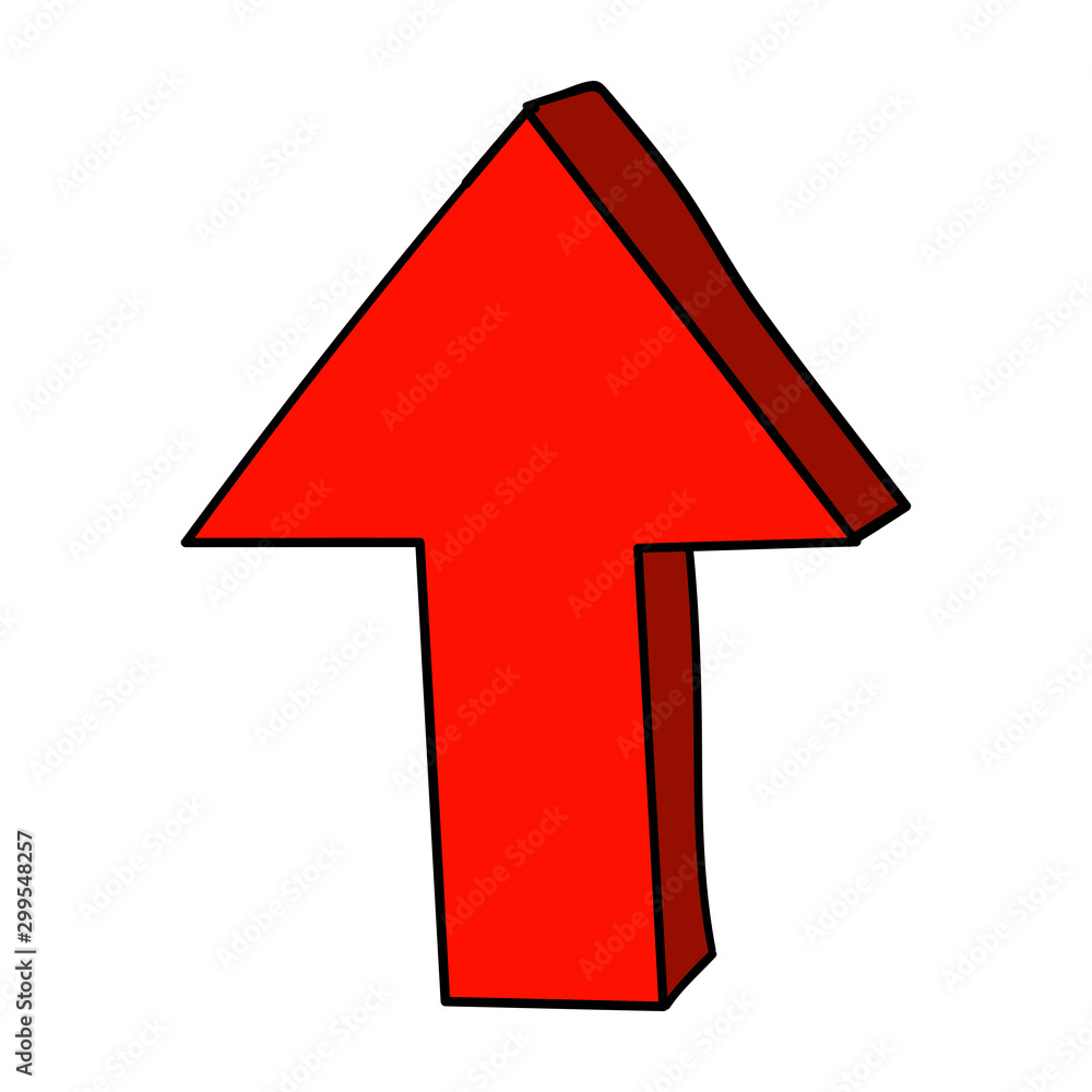 Cartoon doodle retro arrow isolated on white background. Vector illustration. Cartoon doodle retro arrow isolated on white background. Vector illustration.