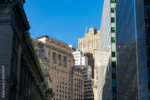 Skyscrapers in the Financial District of New York City