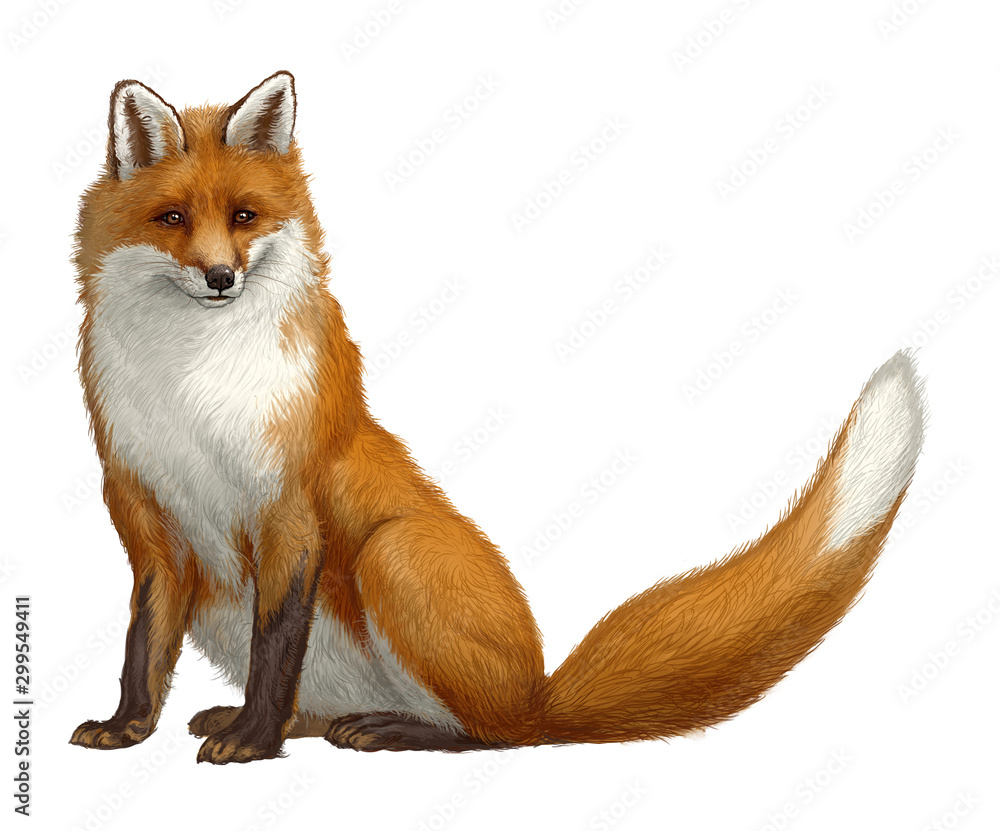 red fox animal wildlife mammal red Stock Illustration