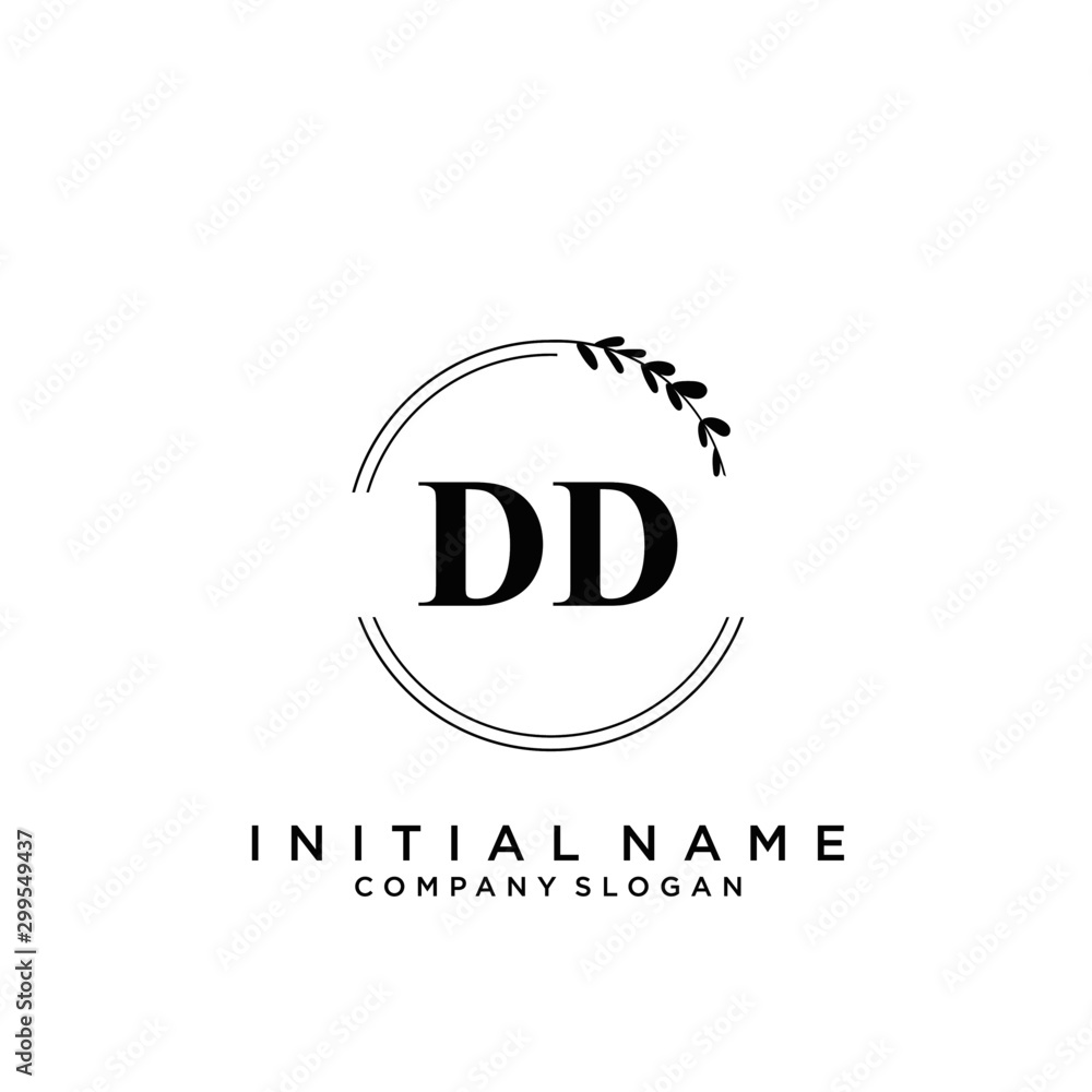 Letter DD Beauty Logo Template Vector