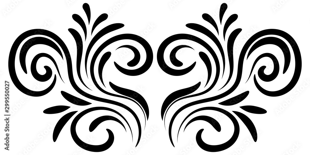 Abstract curly element for design, swirl, curl. Vector illustration. Abstract curly element for design, swirl, curl. Vector illustration.