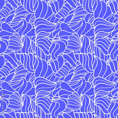 Cute linear wavy doodle seamless pattern. Hand drawn stripped background. Infinity geometric wrapping paper, fabric, textile. Vector illustration. 