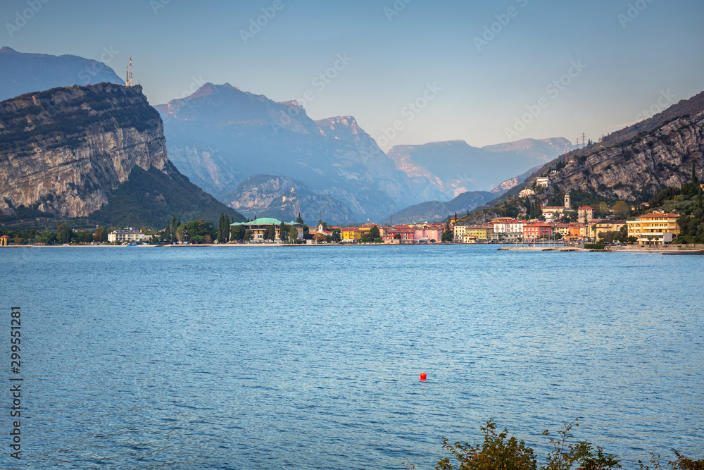 Beautful coastline of Garda lake, northern Italy