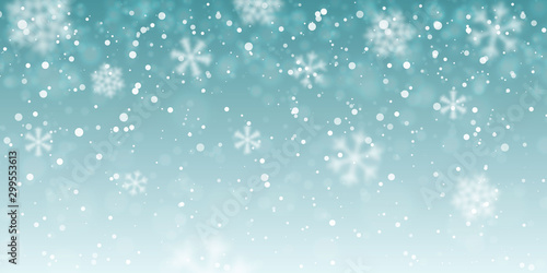 Christmas snow. Falling snowflakes on transparent background. Snowfall. Vector illustration