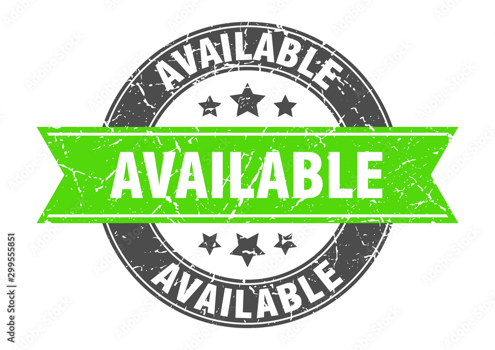 Obraz premium available round stamp with green ribbon. available
