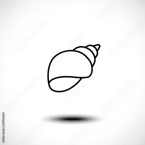 Sea shell line art icon isolated on white background. Vector illustration