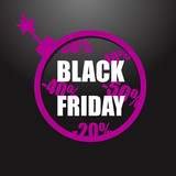 black friday bomb discounts on black background vector image